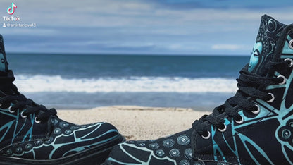 Buddha (Noir) - Art Boots for Women