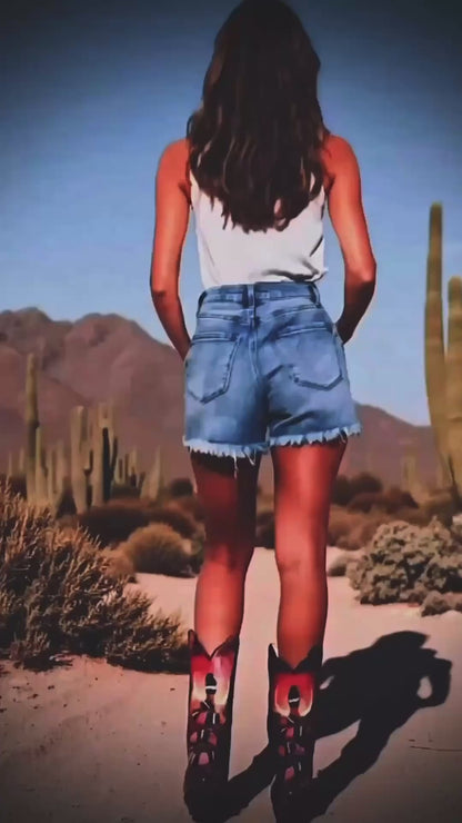 Serpent Moonrise - Women's Upcycled Cowboy Boots