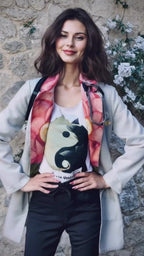 Women's Pink Lotus Flower Lab Coat