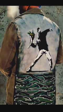 Rage, the Flower Thrower - Men's Cotton/Canvas Military Jacket