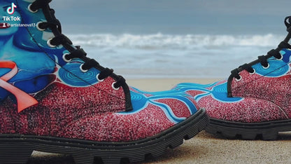 Pink Ribbon - Art Boots for Women