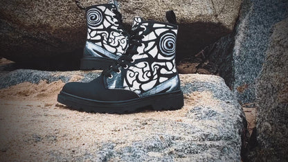 Wood & Sun (Noir) - Art Boots for Women