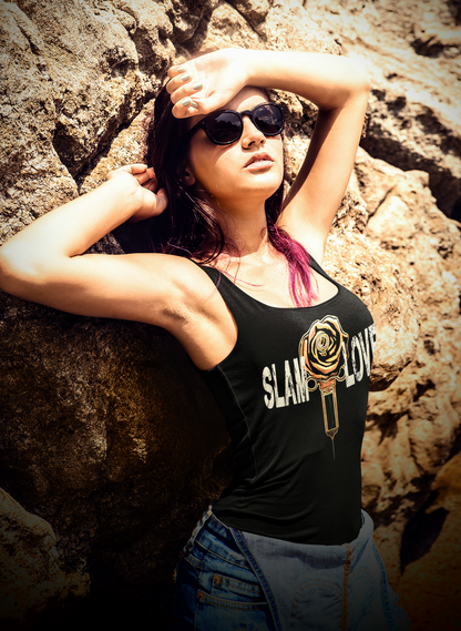 Slam Love - Gold Rose - Women's Racerback Tank - Vintage Black
