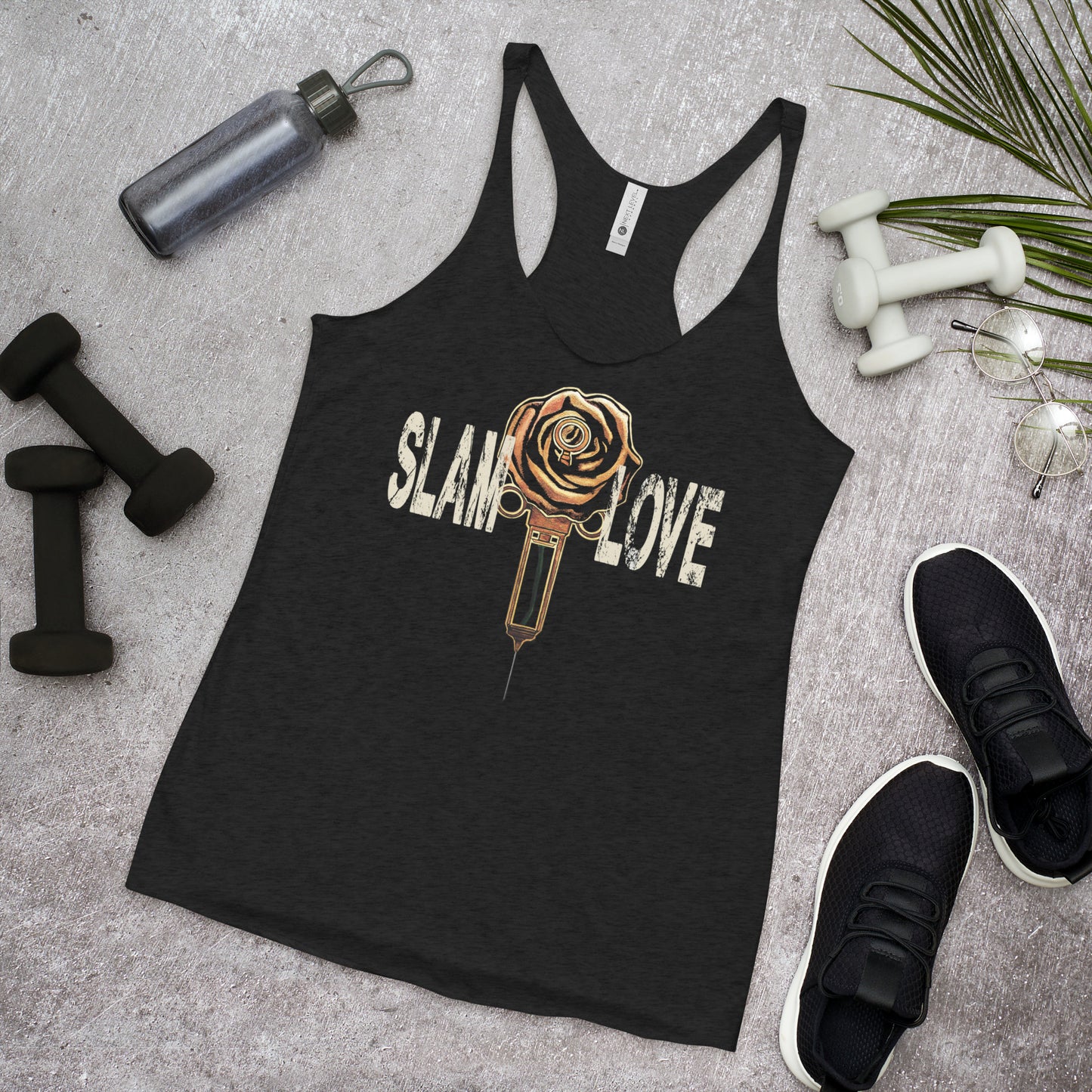 Slam Love - Gold Rose - Women's Racerback Tank - Vintage Black