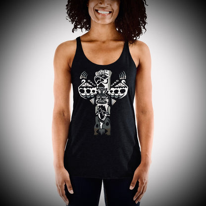 Eagle Totem (Noir) - Women's Racerback Tank - Vintage Black