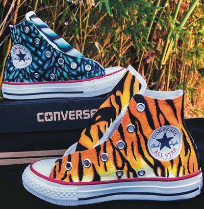 Tiger vs Dragon-Kids Converse High-Tops
