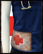 Women's Vintage Red Cross Scrub Top