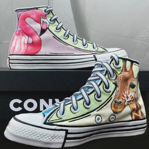 Cartoon-Zoo Kids Converse Hi-Tops