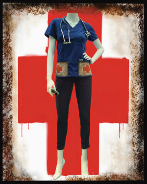 Grey’s Anatomy Scrub Top - Vintage Red Cross Custom Design